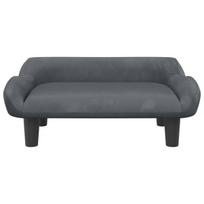 vidaXL Vaikiška sofa, tamsiai pilkos spalvos, 70x40x24cm, aksomas