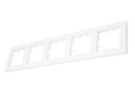 5 kištukinių lizdų ir jungiklių rėmelis - Visio S55 - Baltas - CUBIC