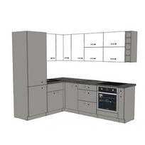 Kampinis virtuvės komplektas BIANCA+GREY 1,798 x 2,40 m. MIDI