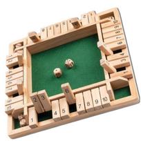 Medinis edukacinis stalo žaidimas su kauliukais Shut the Box „Uždaryk dėžutę“