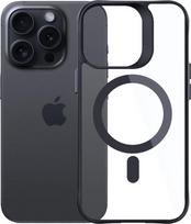 3mk satin armor magcase with MagSafe skirtas iPhone 15 Pro Max - Clear with Black Frame