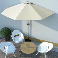 Balkono skėtis su aliuminio stulpu, smėlio, 300x155cm, pusinis