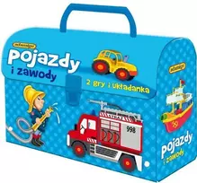 Dėlionė „Adamigo“ žaidimų skrynia, transporto priemonės ir profesijos – 6472