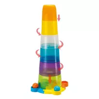 SMILY PLAY Bokštas su kamuoliukais Sensorinė piramidės rūšiavimo priemonė Vaikams 65 cm