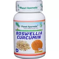 Ayumi Naturals Pluoštinė bosvelija ir ciberžolė Boswellia Curcumin, ekologiška, Planet Ayurveda, 60 kapsulių