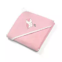 BabyOno rankšluostis su gobtuvu veliūras 100x100 rožinis, pelėda, 540/03