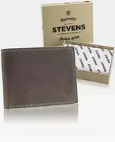 Vyriška odinė piniginė Stevens su RFID apsauga rudos spalvos