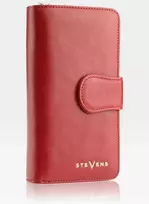 Odinė piniginė moterims Stevens su užtrauktuku bei RFID apsauga