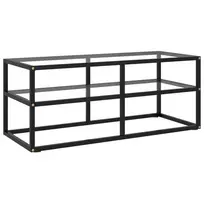 TV staliukas Televizoriaus spintelė, juoda, 100x40x40cm, su grūdintu stiklu