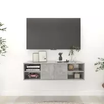 Sieninė lentyna, betono pilka, 102x30x29cm, apdirbta mediena