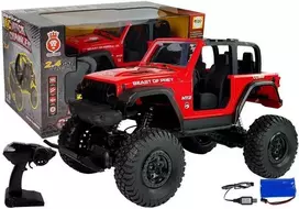 Lean Toys Džipas 4x4 su nuotolinio valdymo pultu 1:8, raudonas, 3 m.+
