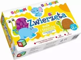 Stalo žaidimas dėlionės su dideliais ir mažais gyvūnais slonukas balionas Multigra