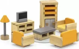 Viga Toys Medinių baldų rinkinys lėlių nameliui svetainė VIGA PolarB