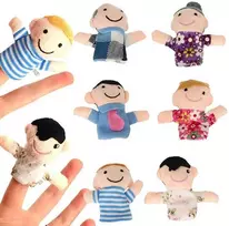 Ikonka KIK pliušinės pirštų lėlės, 6 vnt.