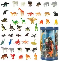 Ikonka Figūrėlės jūros gyvūnai laukiniai dinozaurai rinkinys mišinys 48vnt.