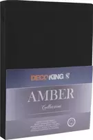 Paklodė DecoKing Amber, juoda, 120x200 cm, su guma