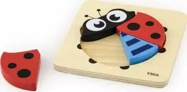 Medinė dėlionė mažiesiems Viga Ladybug