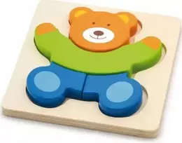 Viga Medinis Mini Dėlionė 4 Dalių: Lokys