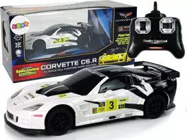 Lean Toys Nuotoliniu būdu valdomas sportinis automobilis Corvette C6.R, 2.4 G, 1:24, baltas