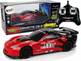 Lean Toys Nuotoliniu būdu valdomas sportinis automobilis Corvette C6.R, 2.4 G, 1:24, raudonas