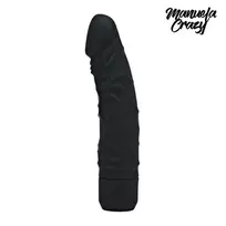 Get Real EasyToys Classic Juodas Silicone Vibrator 19.3cm Atsparus vandeniui Multi-Speed