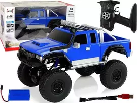 Lean Toys 1:8 mėlynas 4x4 bekelės R/C automobilis su 2.4G valdikliu