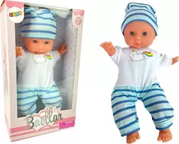 Lean Toys Lėlė kūdikis su mėlyna pižama