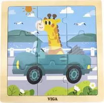 Viga Dėlionė 9 vnt. - Žirafa automobilyje