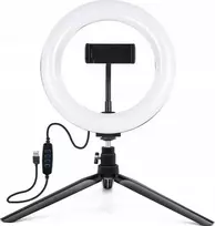Dėlionė Puluz 1.1 m trikojo laikiklis + 10 colių 26 cm RGBW LED žiedo Vlogging Video Light Live PKT3044
