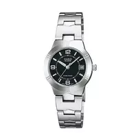 Moteriškas laikrodis Casio LTP-1241D-1A, su dėžute, Juodas ciferblatas