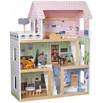 Enero Toys Medinis lėlių namelis su apšvietimu Enero