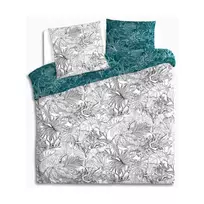 Dekoracja Domu Cotton Dvipusis medvilninis patalynės komplektas dailiu augaliniu raštu, dydis 240 cm x 220 cm