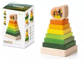 Cubika medinių kaladėlių piramidė "Viščiukai"