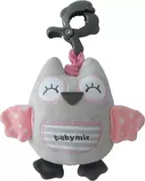 Lavinamasis pliušinis žaislas su segtuku Baby Mix pelėda rožinė
