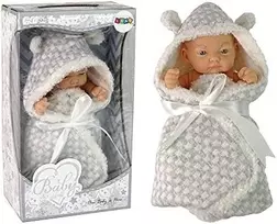 Lean Toys Lėlė kūdikis audekle pilka