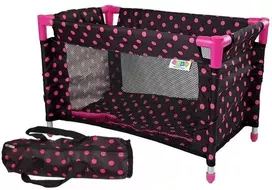 Lean Toys Lėlės lovytė Leantoys Alisa su aksesuarais, rožinė/juoda