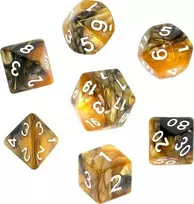 REBEL RPG kauliukų rinkinys - dviejų spalvų - Juodas ir auksas