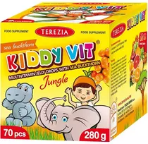 TEREZIA KIDDY VIT MULTIVITAMINAI GUMINUKAI SU ŠALTALANKIAIS - DŽIUNGLIŲ PASAULIS 70 VNT (280 G) TEREZIA