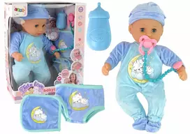 Lean Toys Baby Doll lėlė su mėlyna pižama