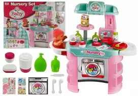 Lean Toys Vaikiškas priežiūros žaidimų rinkinys su skalbimo mašina ir priedais