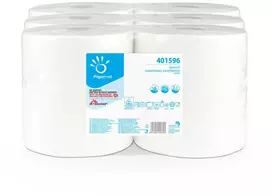 Rankšluostis Lorika PAPERNET servetėlės iš centrinio padavimo, baltos, 30,5 x 20 cm, dėžutė = 6 ritinėliai po 450 atraižų