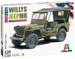 Italeri Willys Jeep MB 80-metis 1/24 plastikinis surenkamas rinkinys