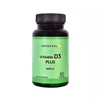 Maisto papildas Herbavel Vitamin D3 4000TV Plus, 60 kapsulių