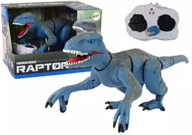 Lean Toys Dinozauras leidžiantis garsus ir šviesos efektus, valdomas nuotoliniu būdu, Raptor, mėlyna