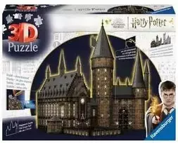 Dėlionė „Ravensburger“ 3D galvosūkis – Haris Poteris: Hogvartso pilis – Didžioji salė (naktinis leidimas)