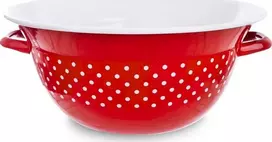 Orion Virtuvinis dubuo 26 cm, emaliuotas raudonas su žirneliais, 2,5 l