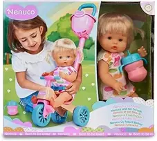 Ecost prekė po grąžinimo Nenuco and Her triratukas Baby Doll lėlė su miela suknele, rožinis triratukas (Atnaujinta)