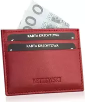 Akcija BETLEWSKI® odinis kreditinės kortelės dėklas (raudonas)