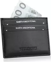 Akcija BETLEWSKI® odinis kreditinės kortelės dėklas (juodas)