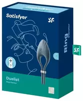 Satisfyer Duelist Adjustable Silicone Support Ring, 12-Mode, Juodas